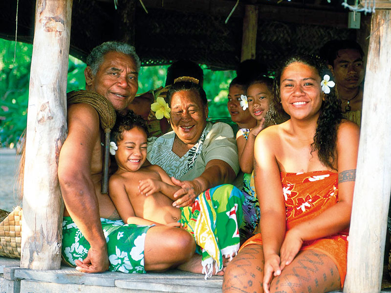 Familj på Samoa