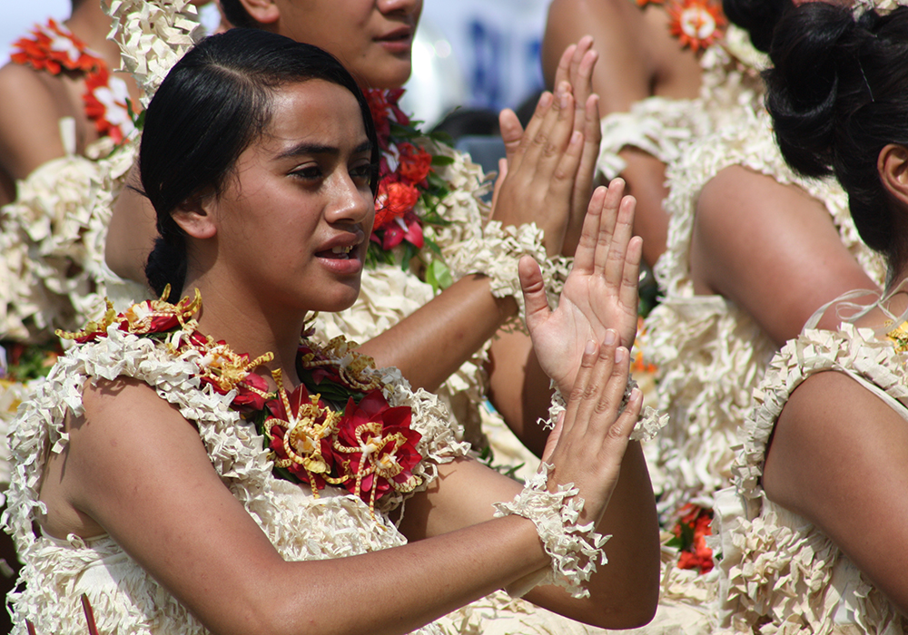 Tonga. Tongan traditional dance Tau'olunga