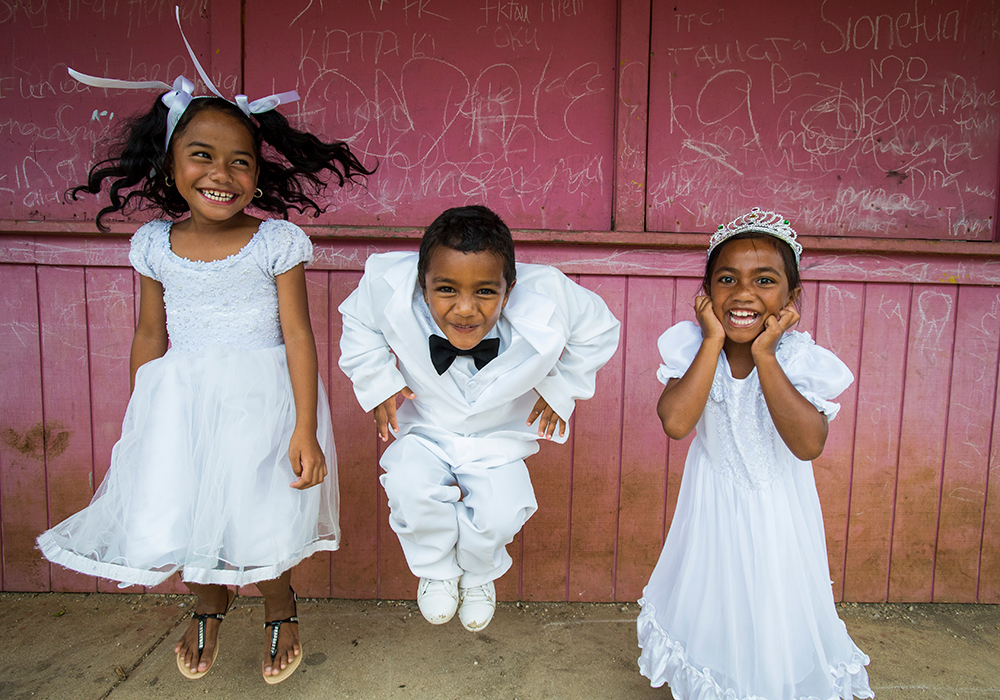 Tonga. Tonga kids at a wedding 